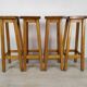 4 tabourets de bar bois vintage