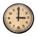 Clock pendulum Lapaute old 25 cm runs industrial factory station sncf workshop