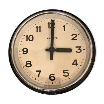 Clock pendulum Lapaute old 25 cm runs industrial factory station sncf workshop