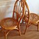 4 chairs rattan wicker canned vintage