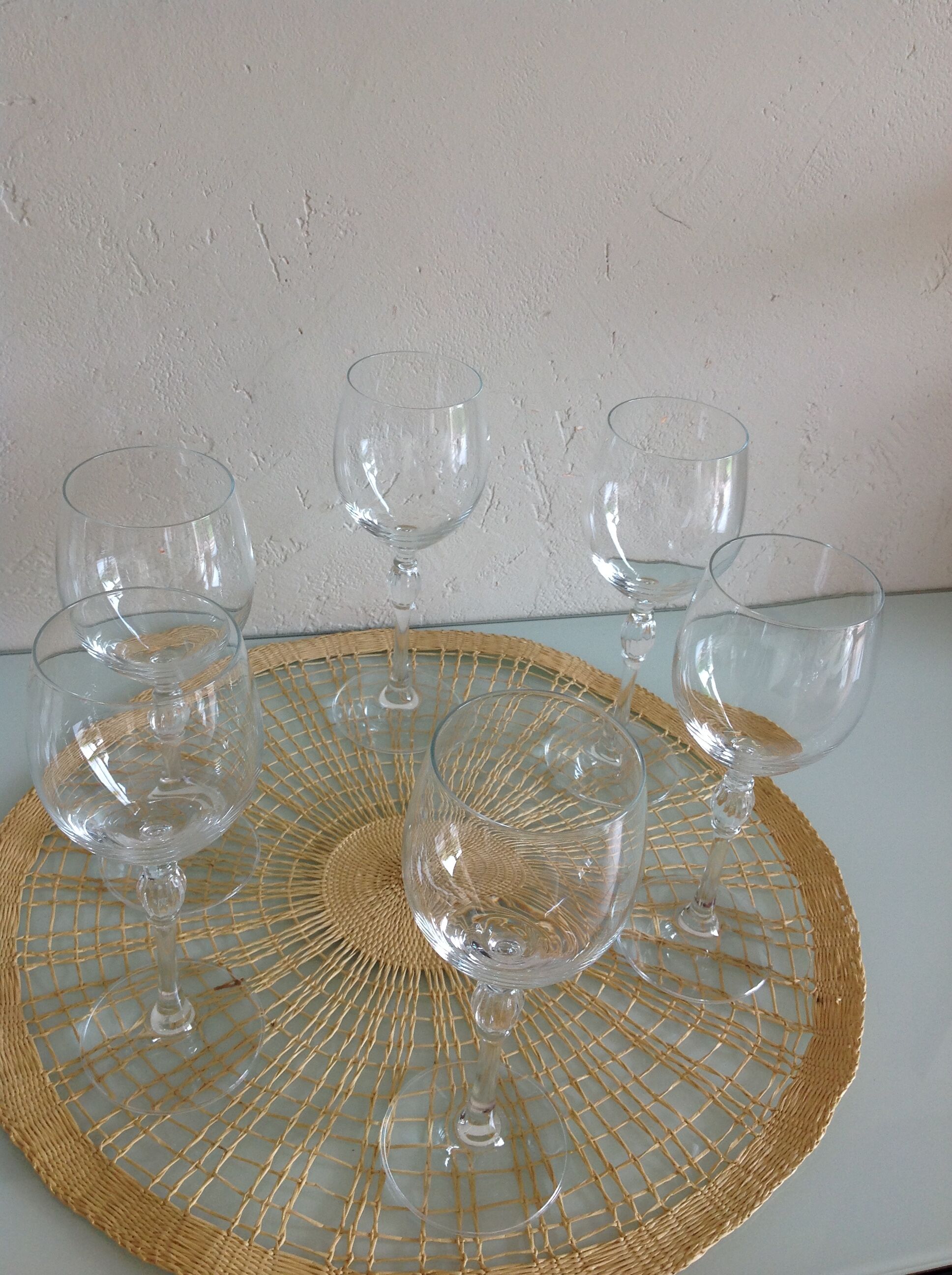 Set of six vintage stemmed glasses from the 60s-70s