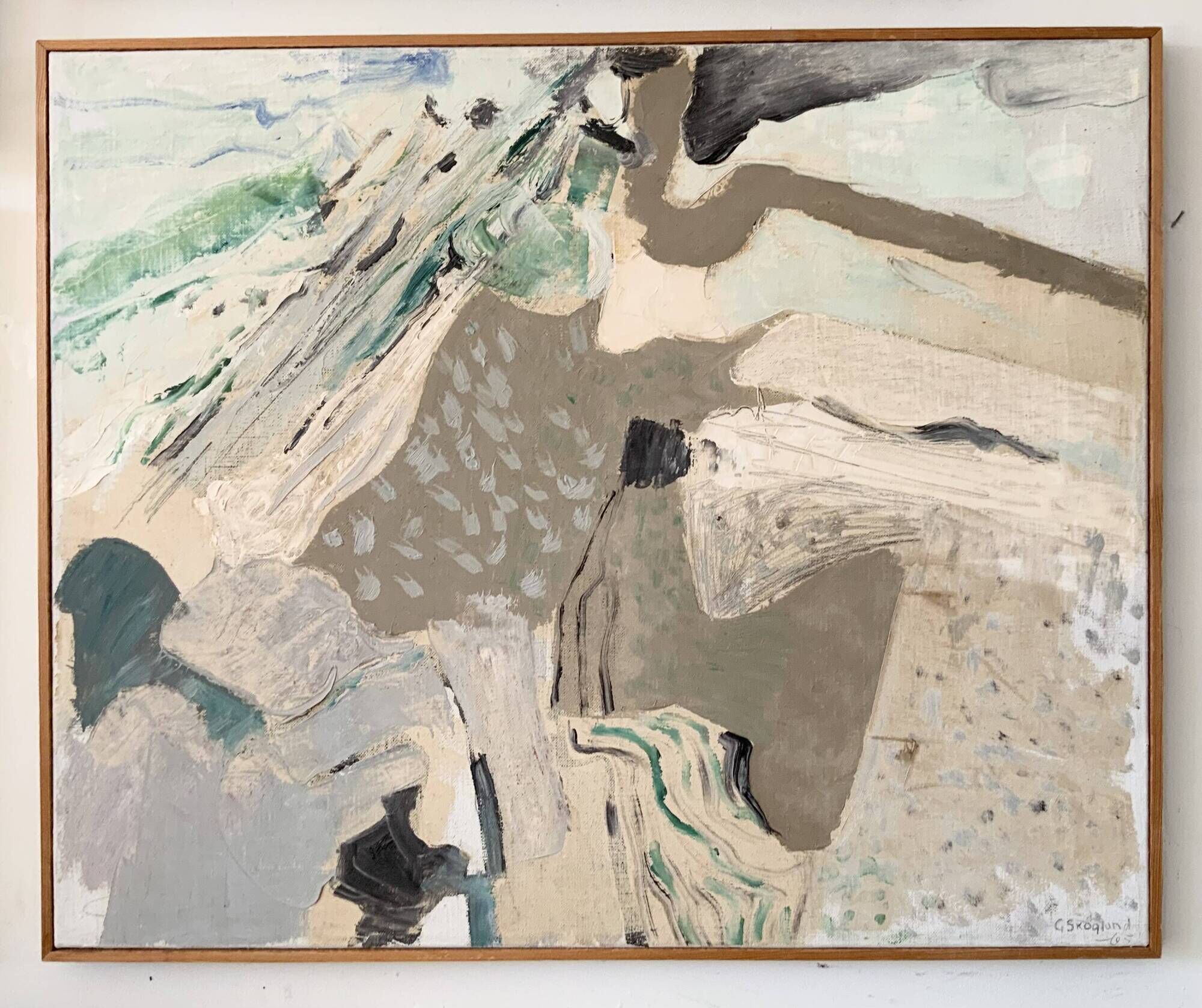 Vintage Abstract Oil on canvas by Carl Gustaf Skoglund Swedish, 1965