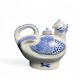 China, hen teapot, white and blue porcelain, 20th century