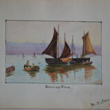 Pencil drawing circa 1910 evening glow