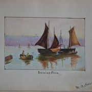 Pencil drawing circa 1910 evening glow