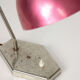 Lampes de table dorée et rouge du milieu du siècle, ensemble de 2
