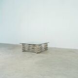 Sculptural French chrome coffee table