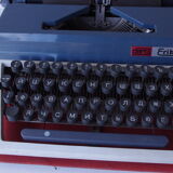 Vintage cyrillic typewriter russian alphabet