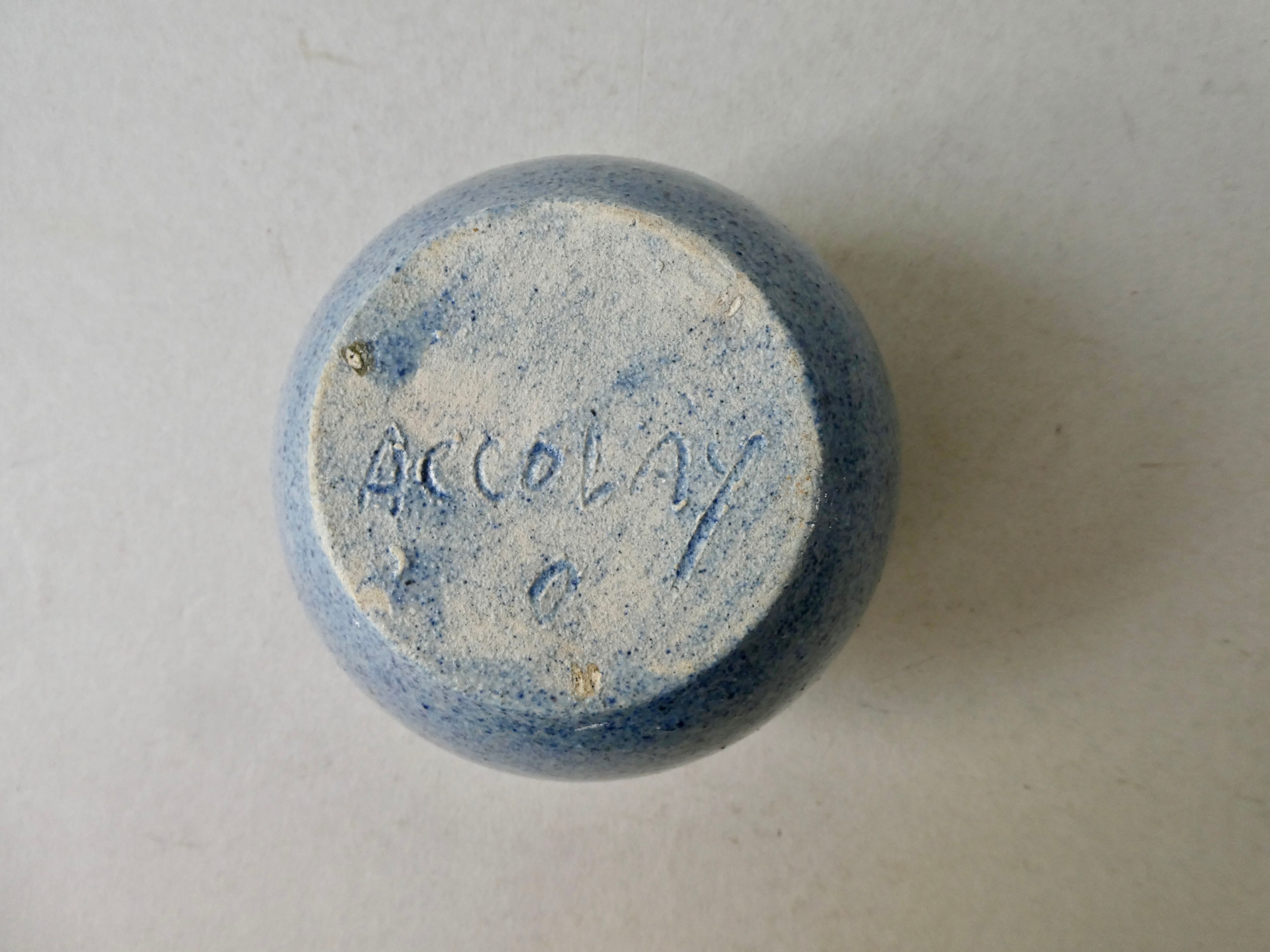 Blue ceramic ball vase Accolay