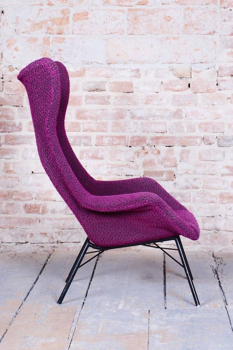Mid-Century Wingchair in Plastic Fiber from Miroslav Navratil, Czech, 1950s