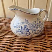 Art deco ,  broc pichet terre de fer  bouquets creil montereau