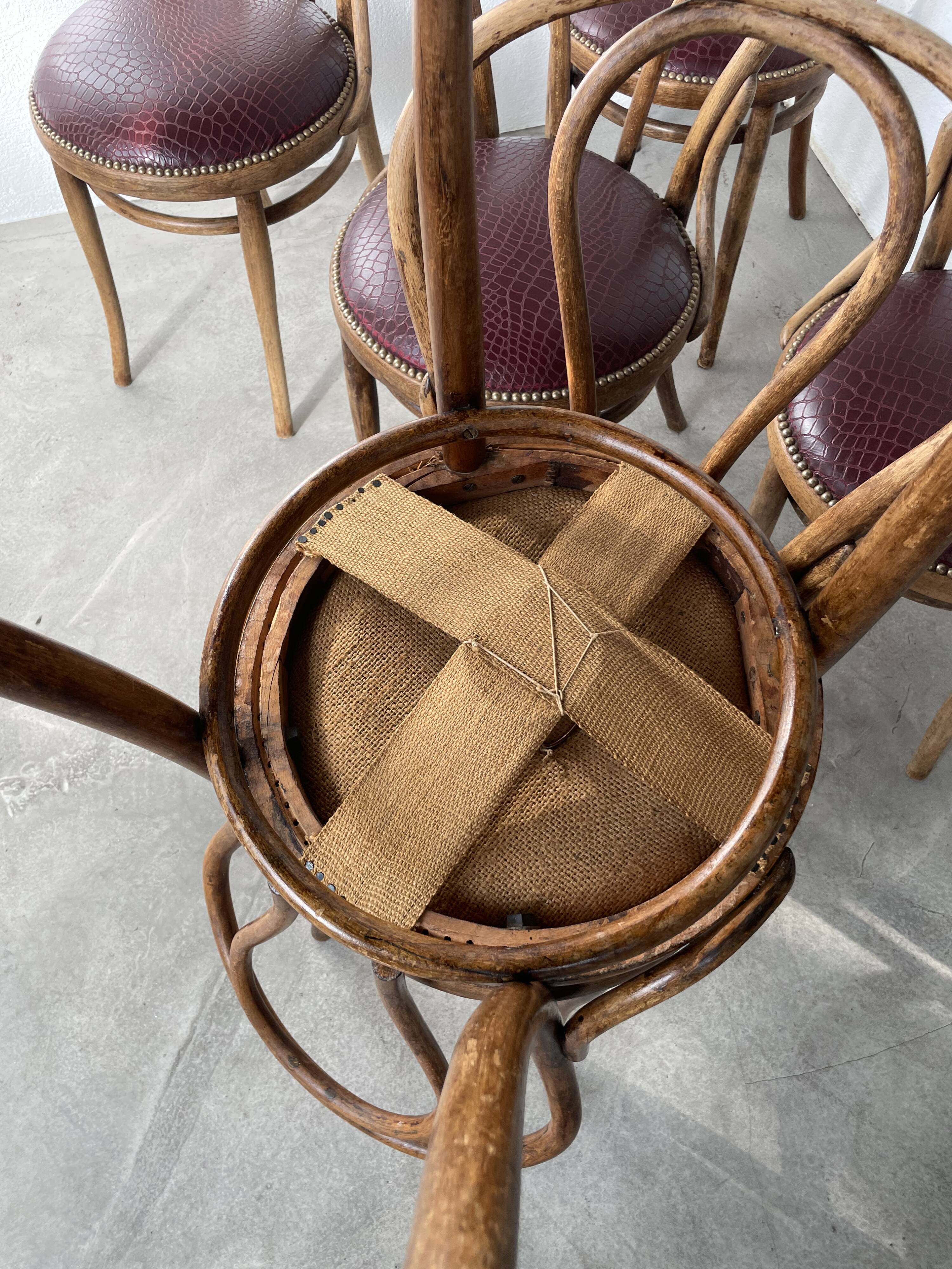 Lot of 6 Josef Kohn curved wood bistro chairs