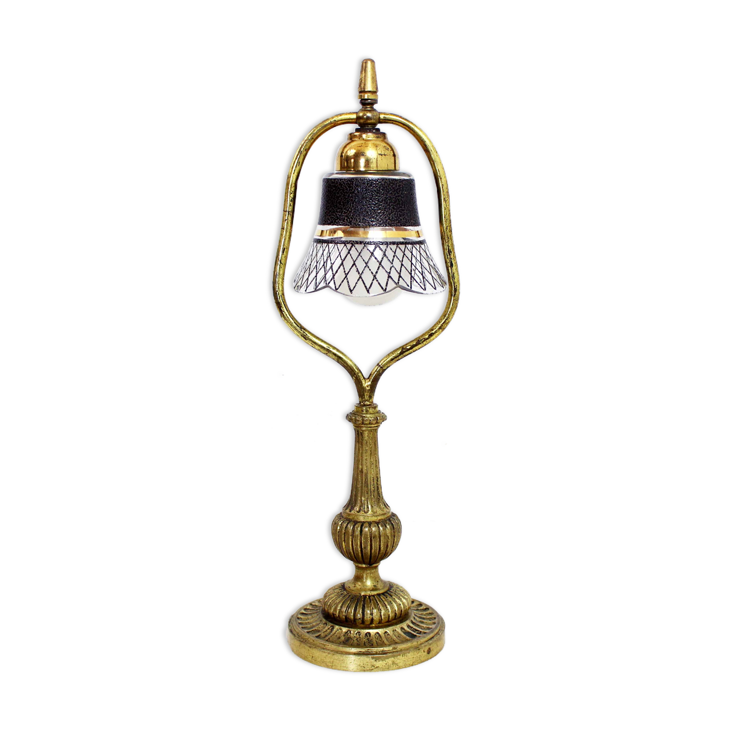 Art nouveau brass table lamp