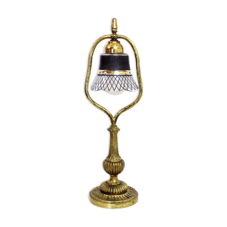 Art nouveau brass table lamp