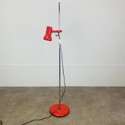 Miwi red metal spot floor lamp, vintage