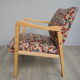 Vintage wood armchairs and fabrics 70s