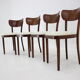 Ensemble de 4 chaises de salle à manger en hêtre des années 1950, Tchécoslovaquie