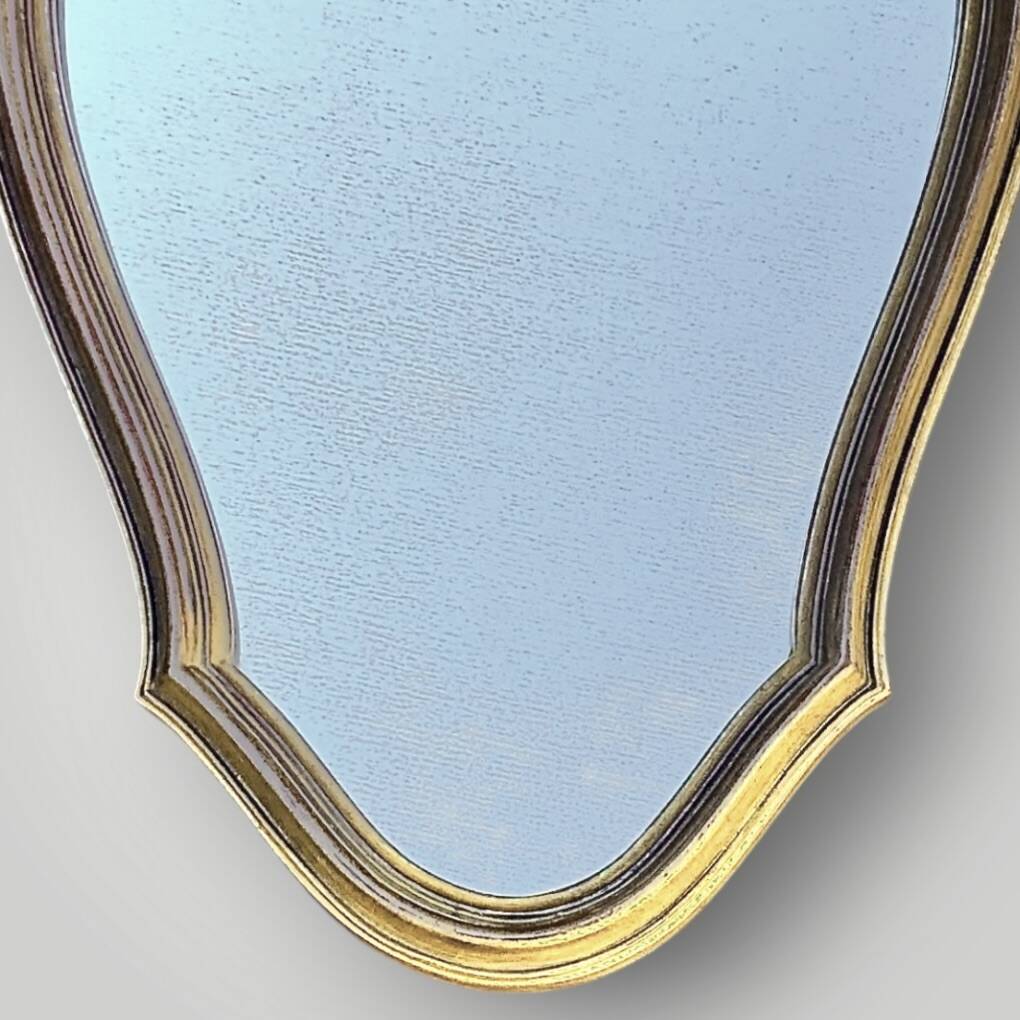 Vintage wall mirror in gilded wood - H35 cm