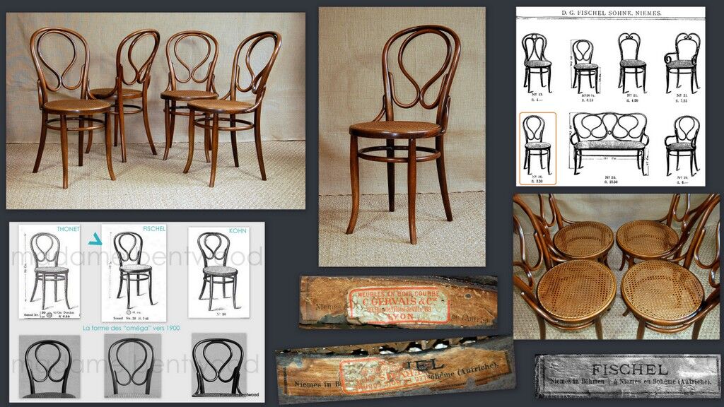 Set of 4 bistro viennese  omega fischel chairs