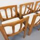 Set of 6 vintage chairs in elm wood and bouclé fabric from the 70s
