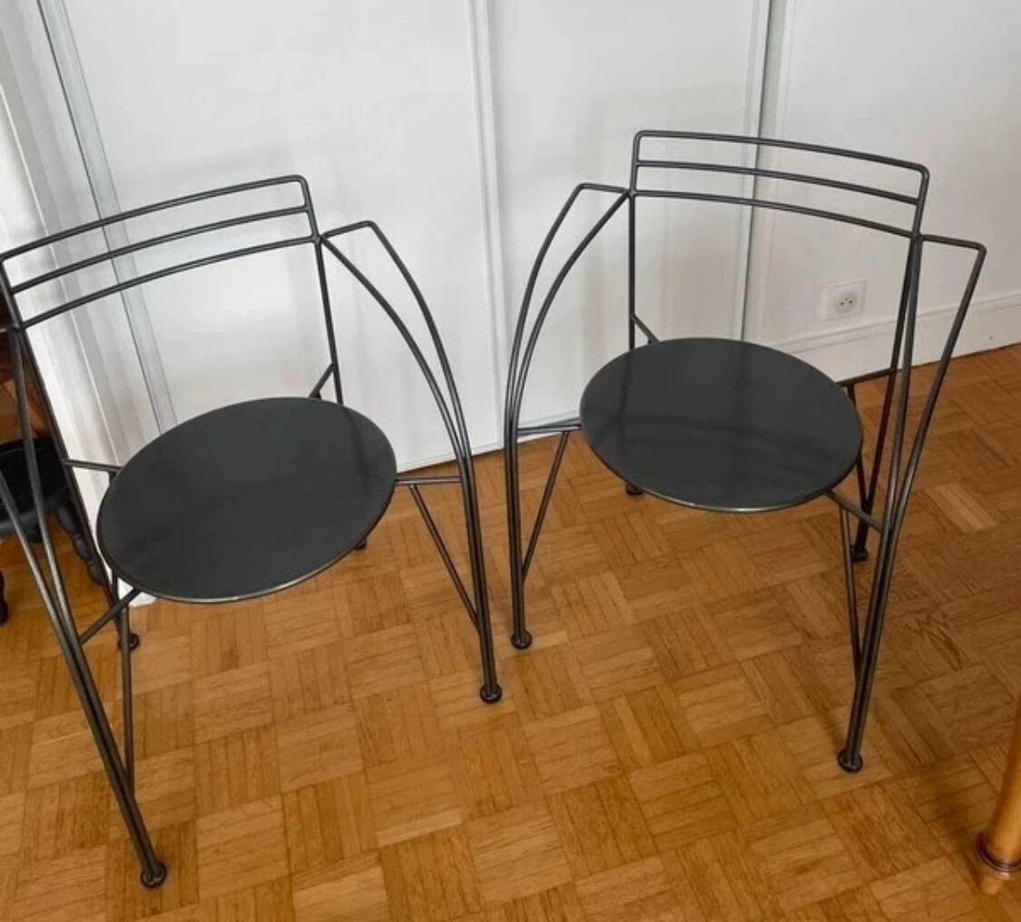 Set of 2 Silver Moon Design Armchairs by Pascal Mourgue for Fermob