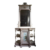 Italian hand-painted Console Table with Mirror and floral painting