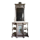 Italian hand-painted Console Table with Mirror and floral painting