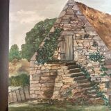 Oil on panel, house in Brière
