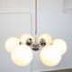 Space-age Italian Sputnik Chrome & Opaline Chandelier, 1970s