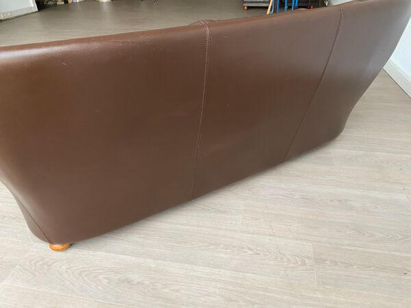 Canapé cuir vintage Jacques Coulon 1960s