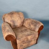 Pair of club deco armchairs