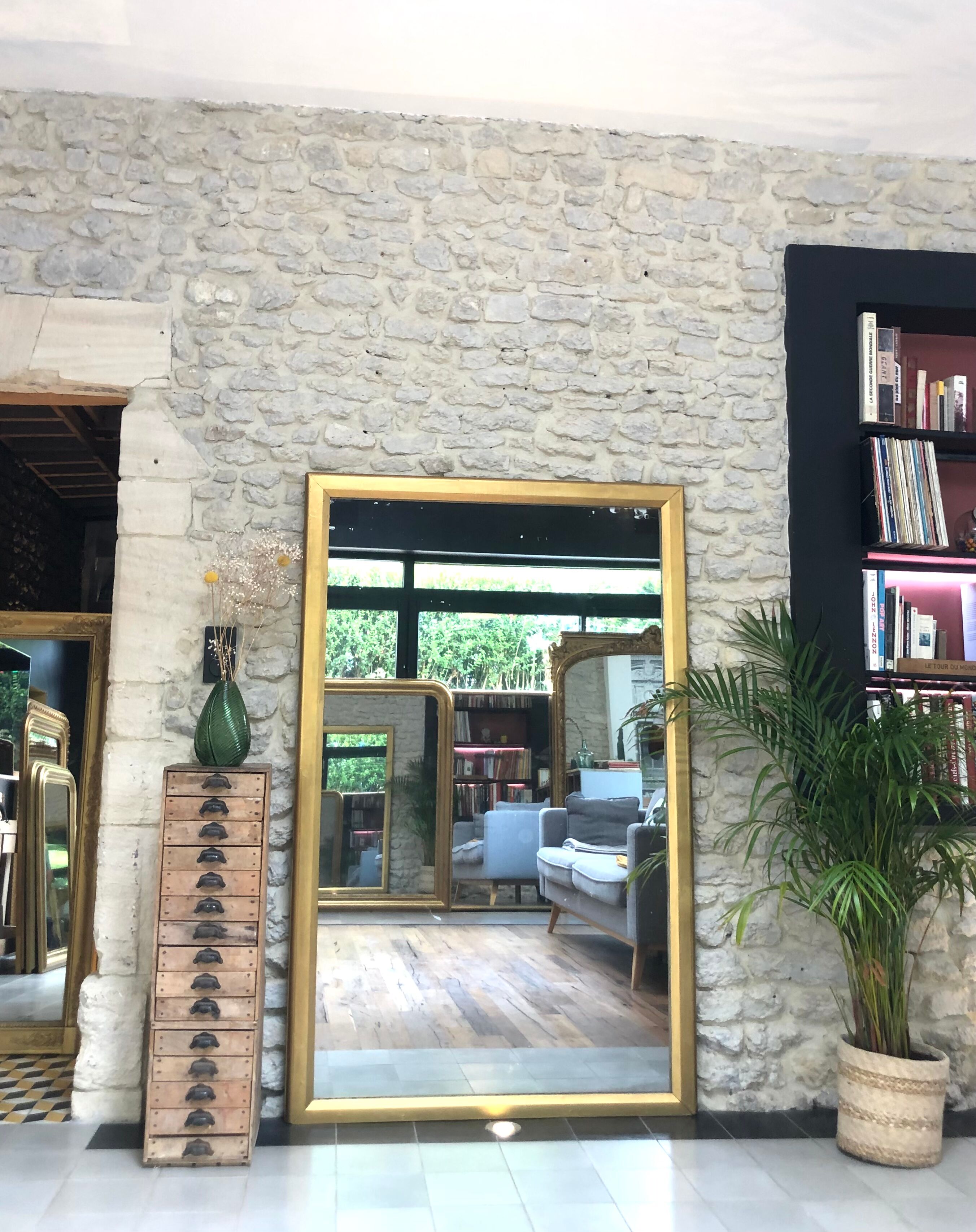 Antique mirror, mercury ice 174,5cm/111cm