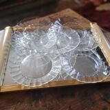 7 petal-shaped glass dessert plates – 1960s–1970s