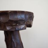 Pair of wooden tripod stools