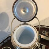 Service tray of silver metal, wood and fake tortoiseshells 1970