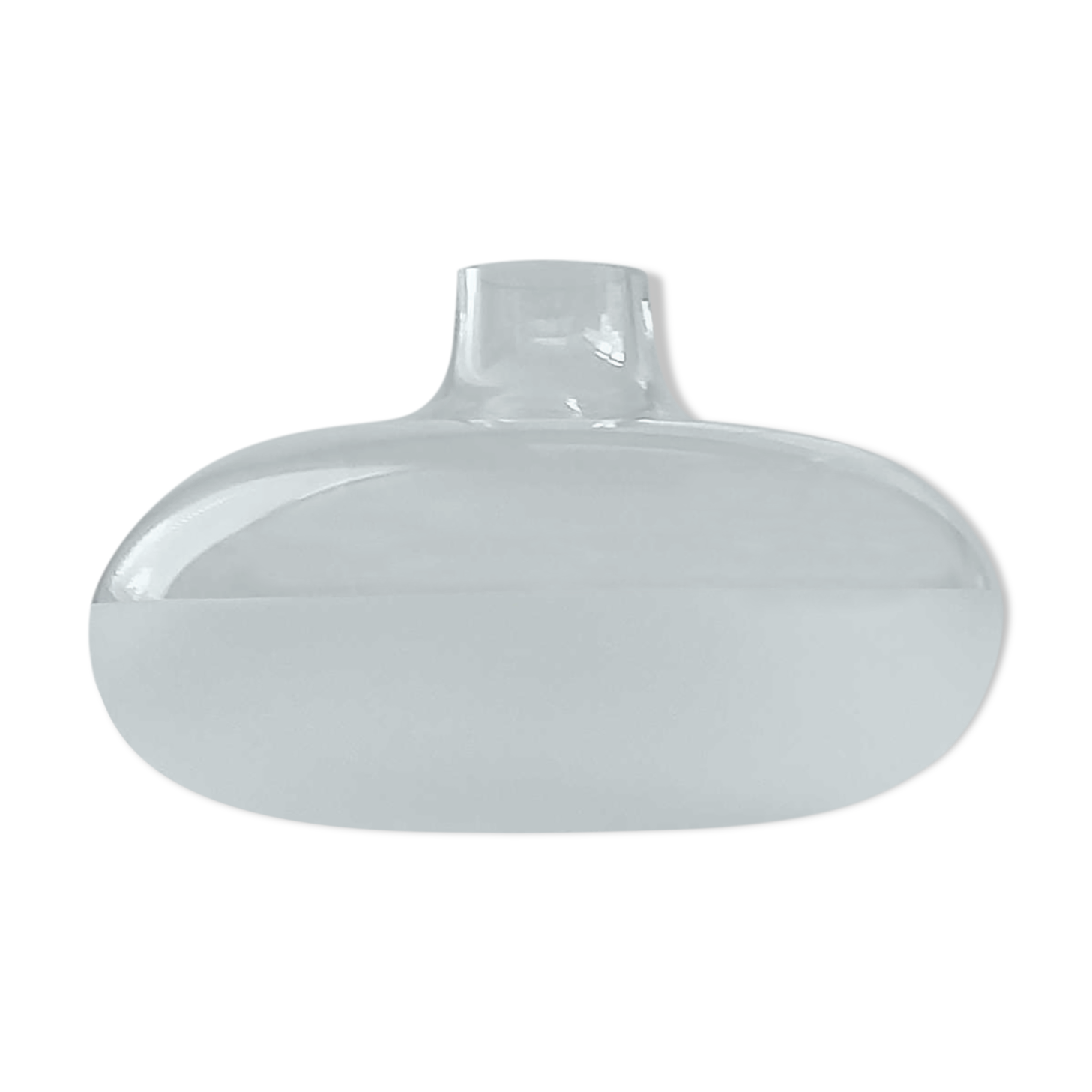 Glass flattened belly ball vase