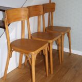 Set of 6 Baumann chairs No. 33 light beech