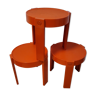 3 small tables stackable furniture vintage plastic design