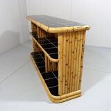 Bamboo rack with black tiles bookcase 1950
