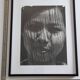 Vintage black and white photography, portrait, original framed print 42x52 cm.