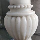 Marble or alabaster column..? All sculpted and gadrooned, height 1.11m