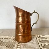 Antique copper and brass pitcher