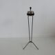 Minimalist tripod ashtray in black lacquered metal 50s 60s
