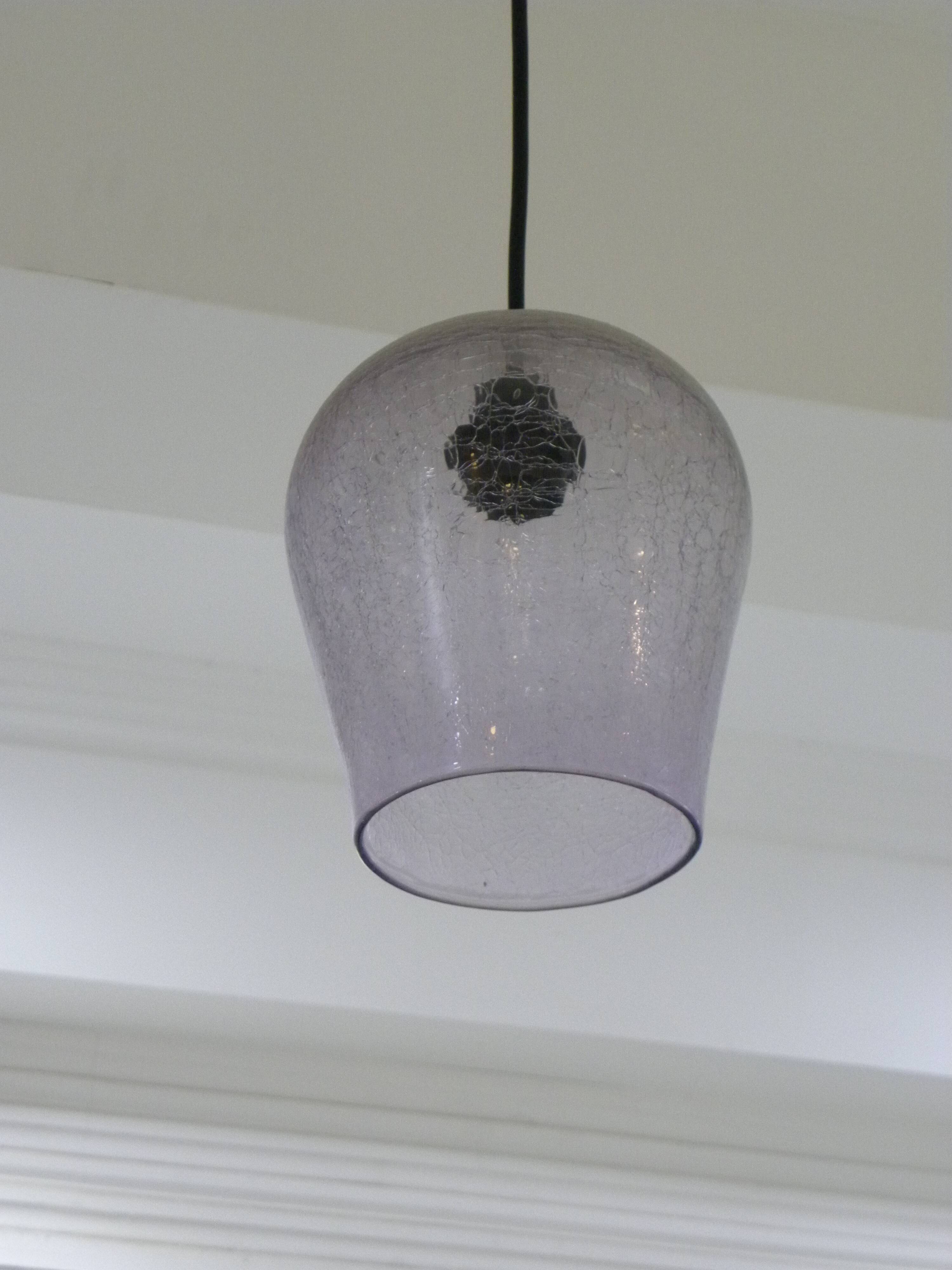 Purple cracked glass ceiling lamp Modern decorative pendant