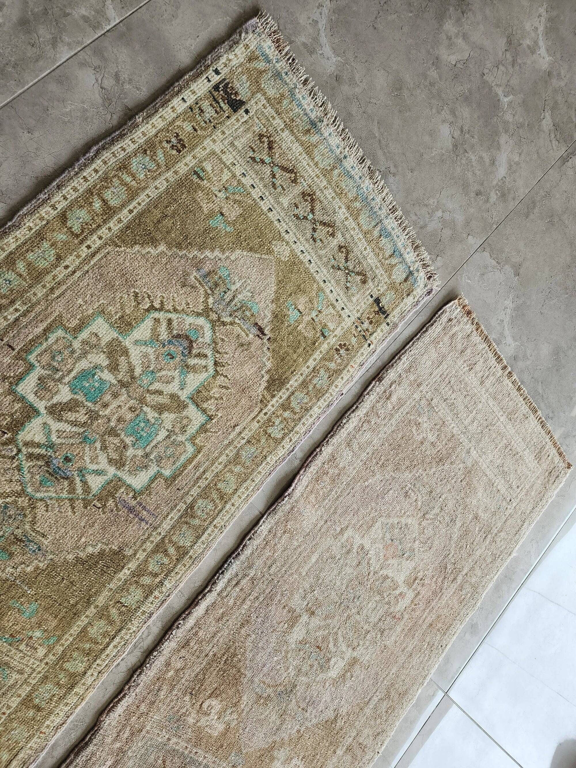 Set of 2 vintage handmade Turkish rugs 50x99 cm