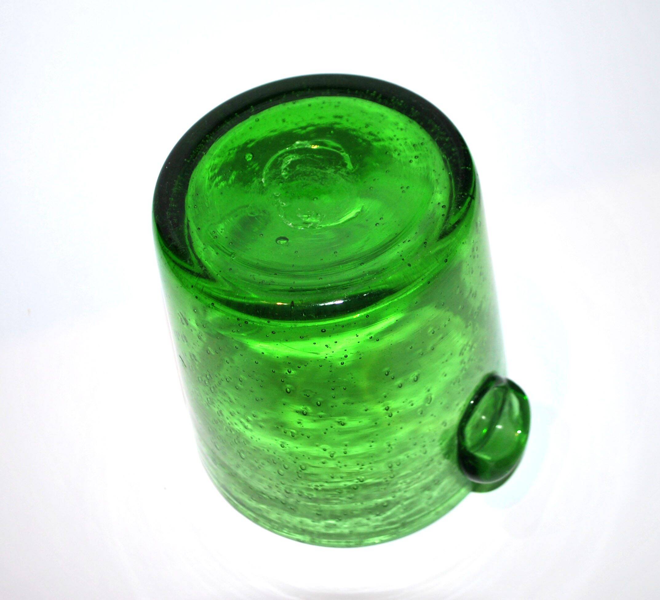 Vintage Biot Green Bubble Glass Ice Bucket - 13cm Ice Cream Pot Vase
