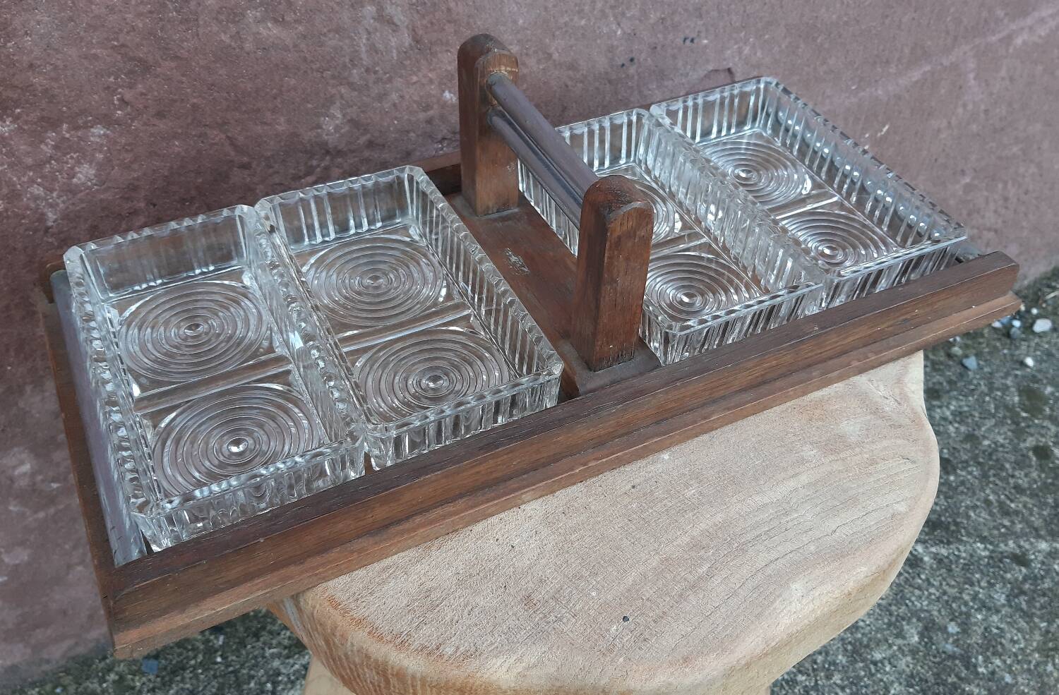 Art Deco ramekin holder, server or aperitif tray
