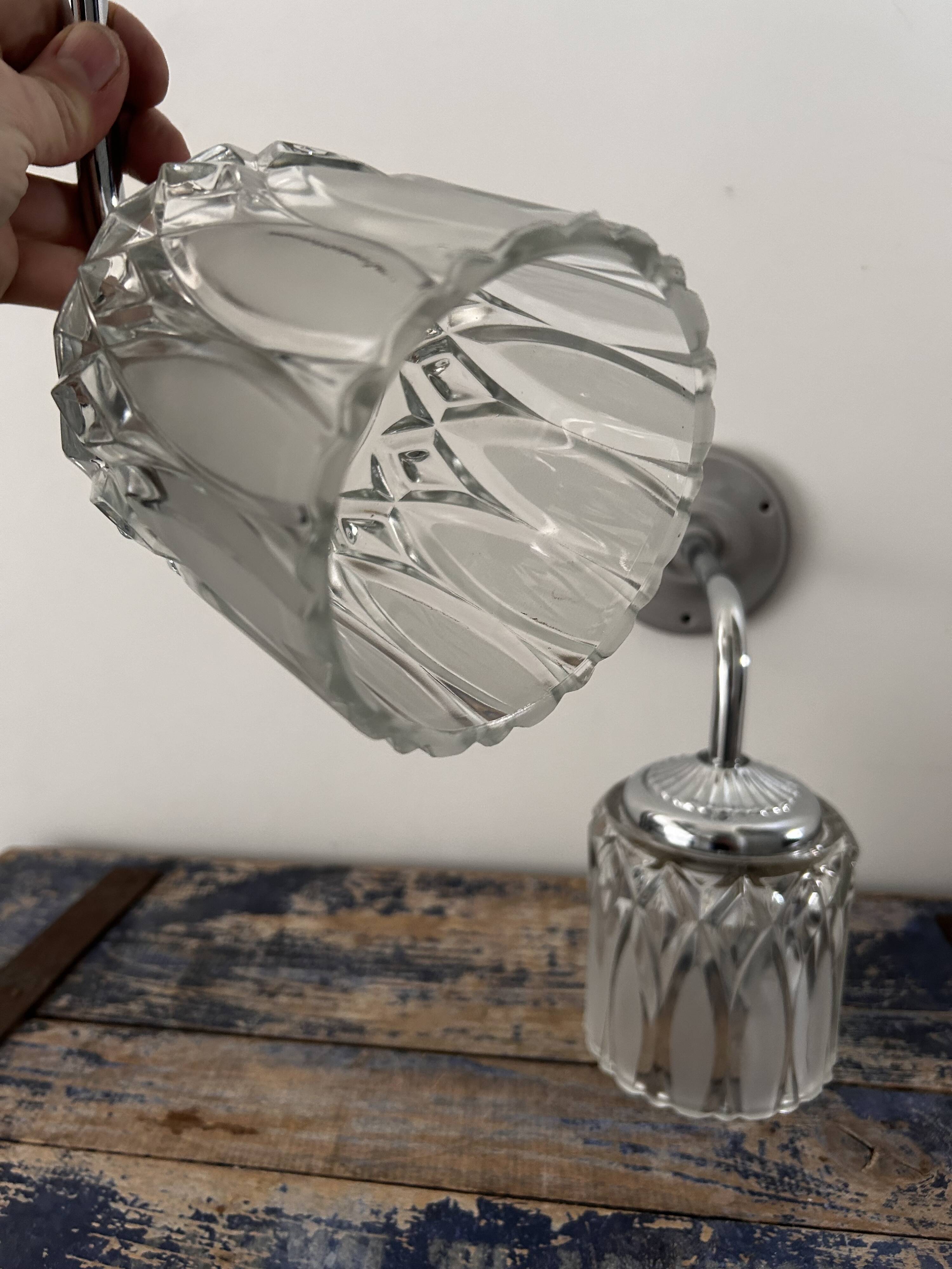 Pair of vintage chrome wall lights