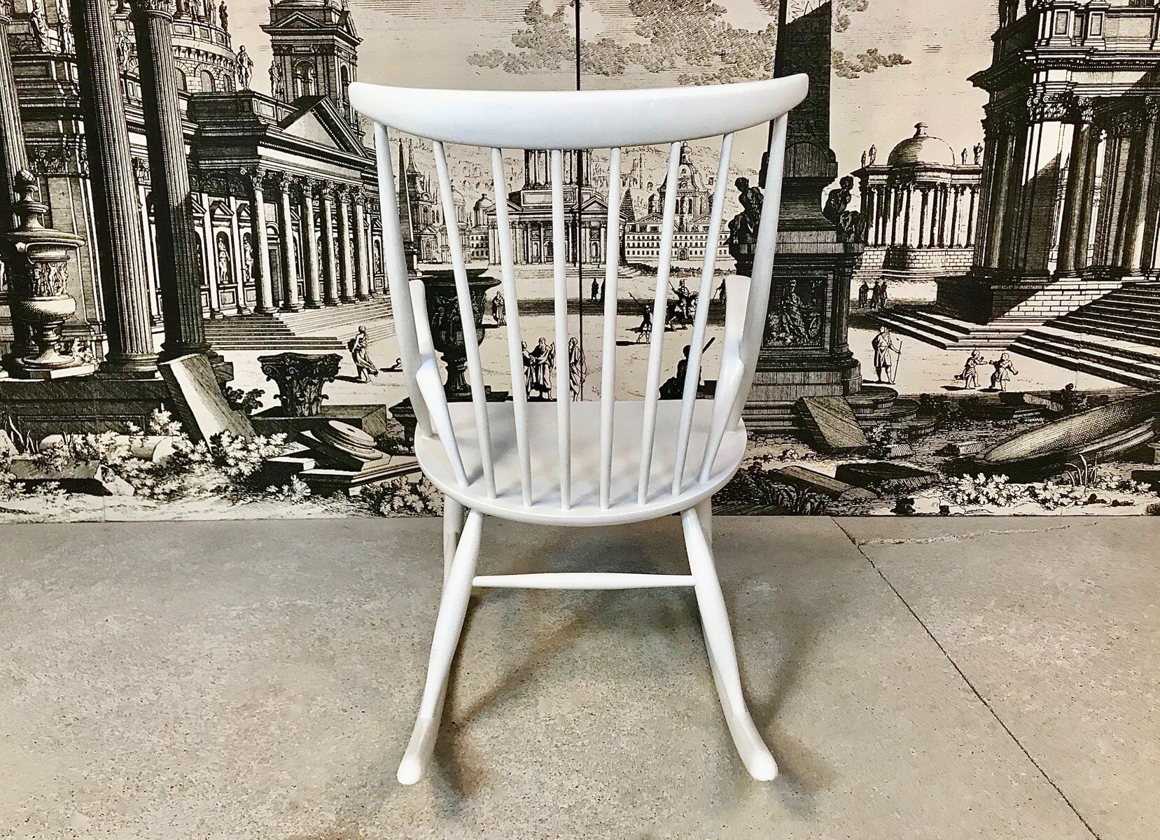 Wooden Rocking chair by Illum Wikkelsø for Niels Eilersen, Denmark 1950s