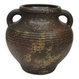 Vase en céramique émaillée West Germany reflets dorés